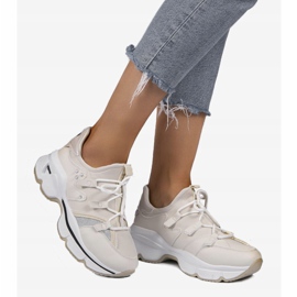 Beige Lycra sneakers C947 1