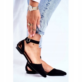 SEA Kvinnors svarta platta ballerinor med bälte med Allison Spitz 1