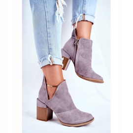 MSMG Damskor på en häl Grå Meliori -snitt 2