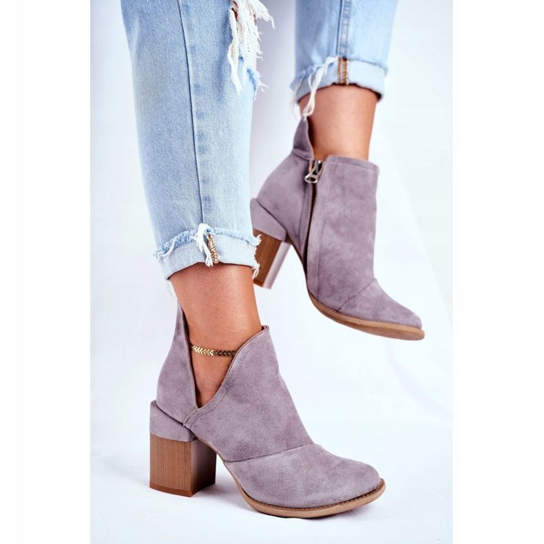 MSMG Damskor på en häl Grå Meliori -snitt 2