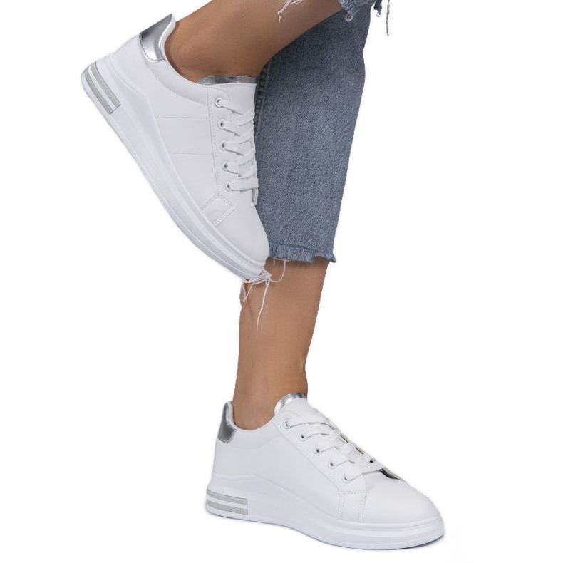 LG20 vita klassiska sneakers silver- grå 1