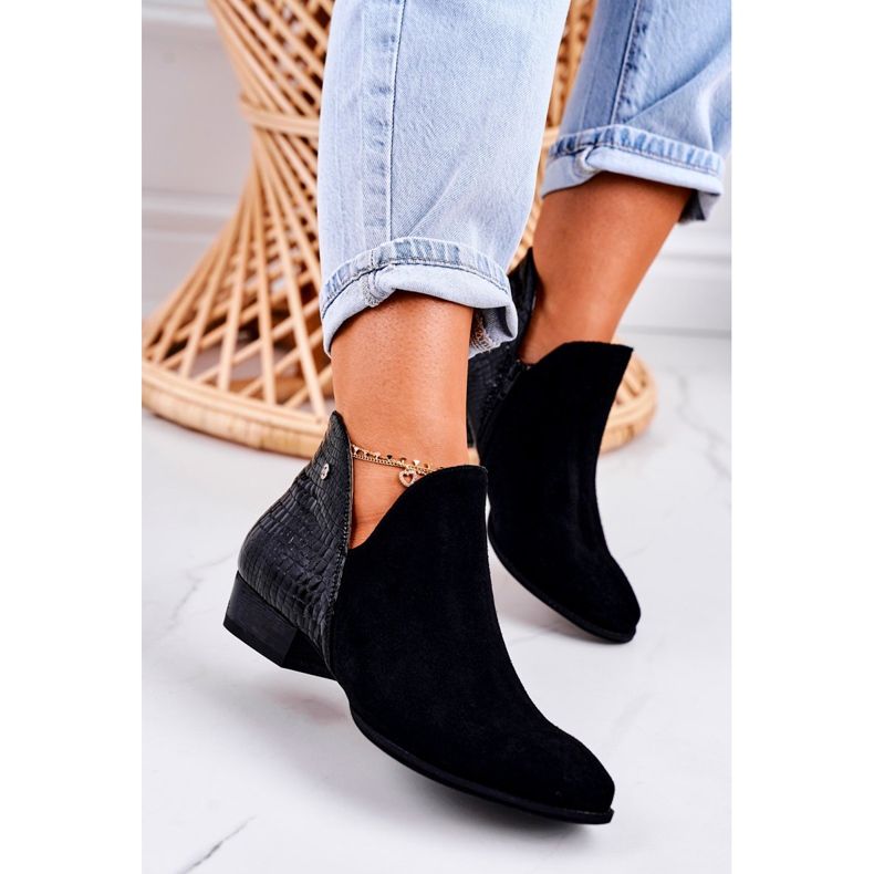 Damstövlar Maciejka Leather Black Snake 04091-72 svart 1