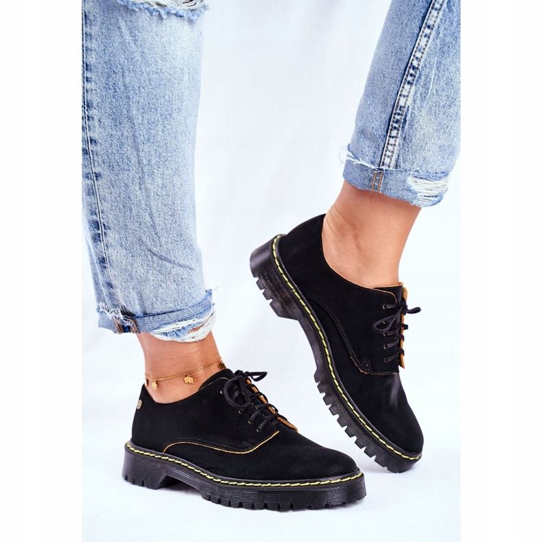 Kvinnors Brogues Oxfords Läder Svart Maciejka 04087-01 2