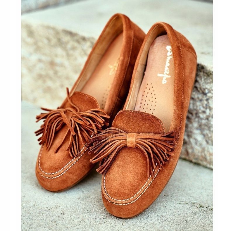 Dam Loafers Maciejka Leather Camel 04830 brun 1