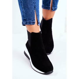 Vinceza Kvinnors sportskor Sneakers Svart läder 21-7781 2