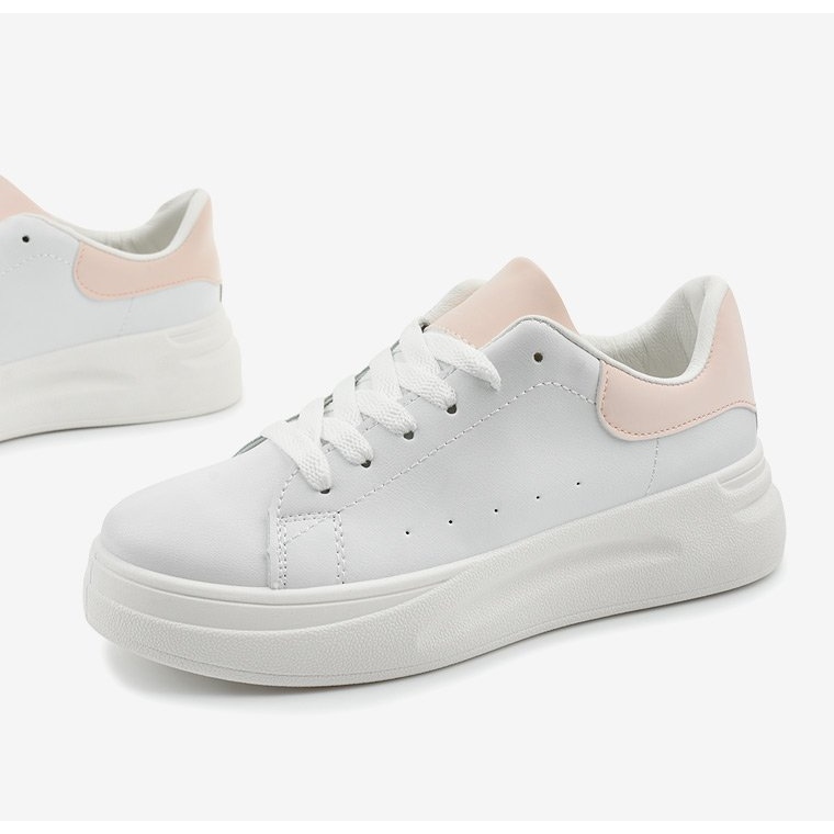 Vita sneakers med ekoläder LLQ204-11 rosa 1