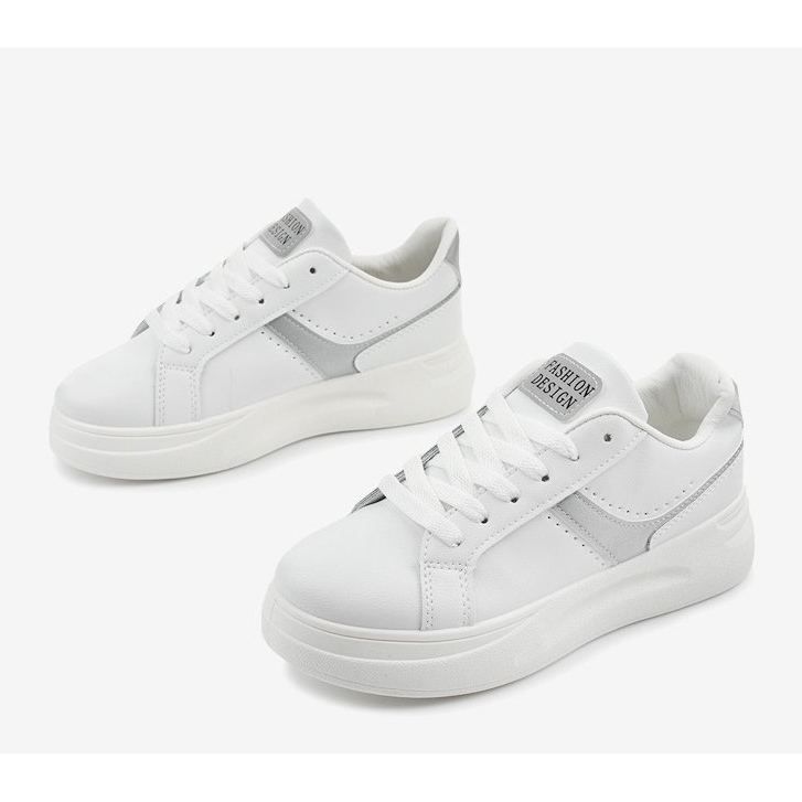 Vita ekolädersneakers LLQ206-26 2