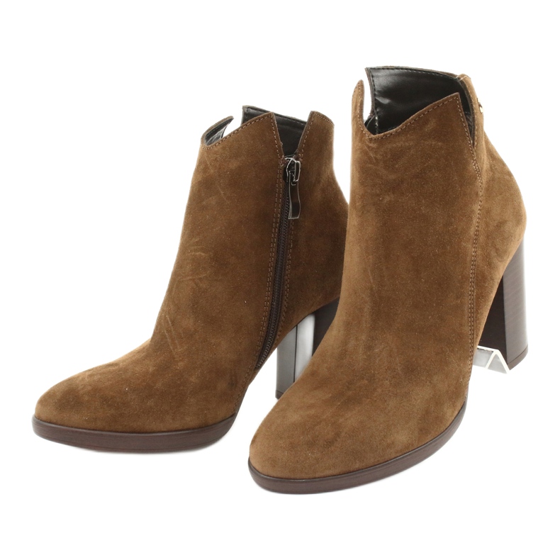 Gamis Läder mocka stövlar på stolpen 4018 brun 2