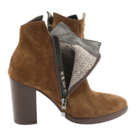 Gamis Läder mocka stövlar på stolpen 4018 brun 4