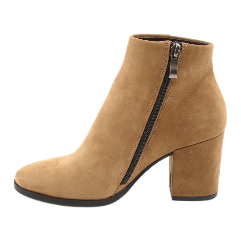 Kaniowski Kvinnors läderstövlar K-0307 Toffee/Beige 1