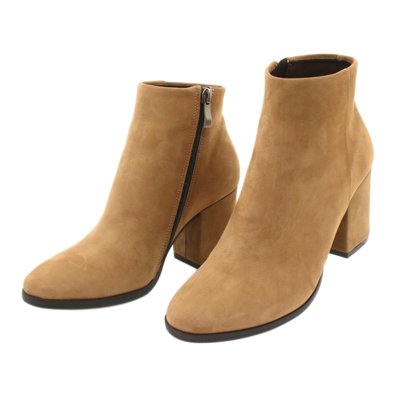 Kaniowski Kvinnors läderstövlar K-0307 Toffee/Beige 2