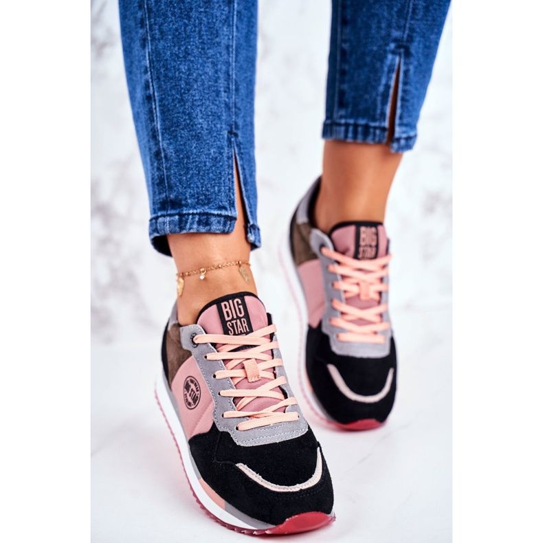 Kvinnors sportskor Sneakers Big Star GG274458 svart rosa 2