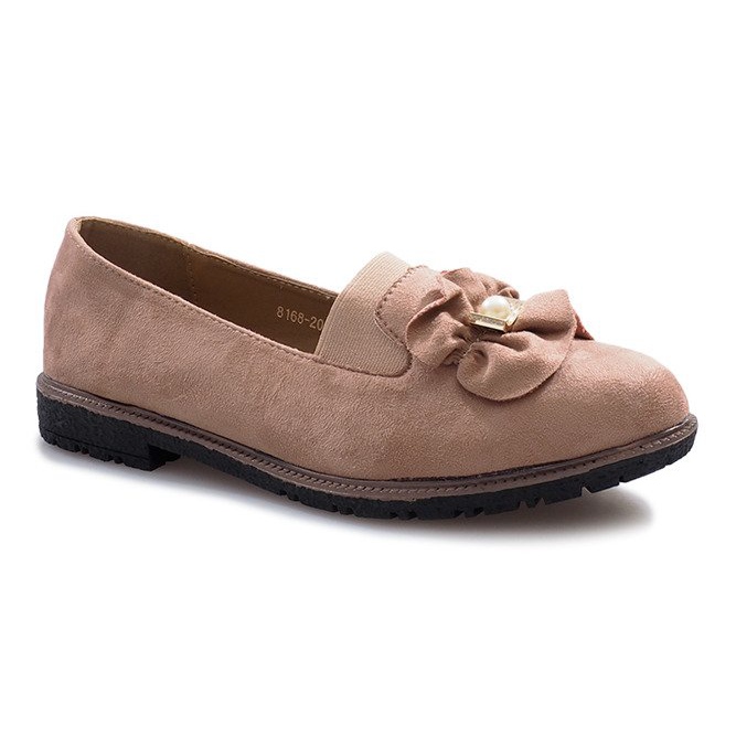 Rosa slip-on skor med en Pearl Inside rosett 1