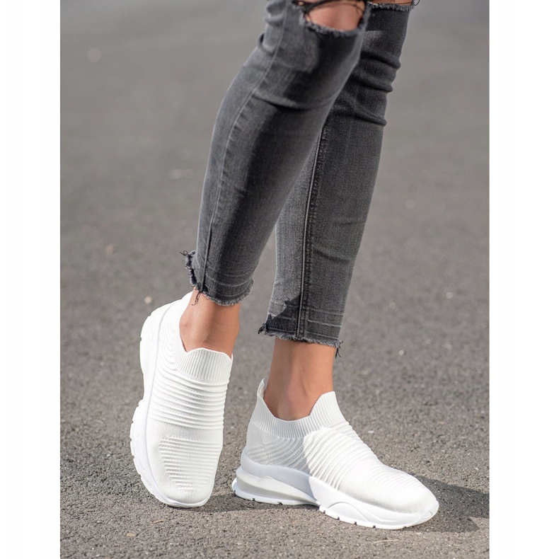 SHELOVET Textil Slip-On sneakers vit 1