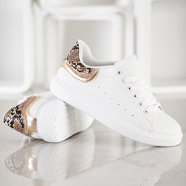 SHELOVET Bekväma vita sneakers 2