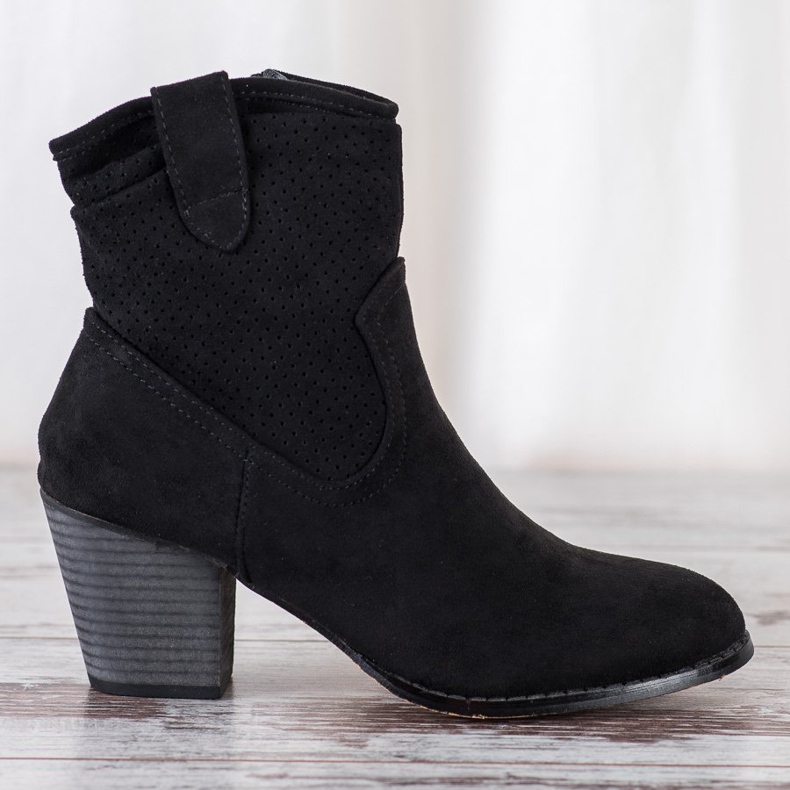 Bestelle Klassiska cowboystövlar i genombruten form svart 2