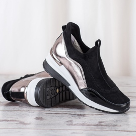 VINCEZA Slip-On-läderskor svart 1