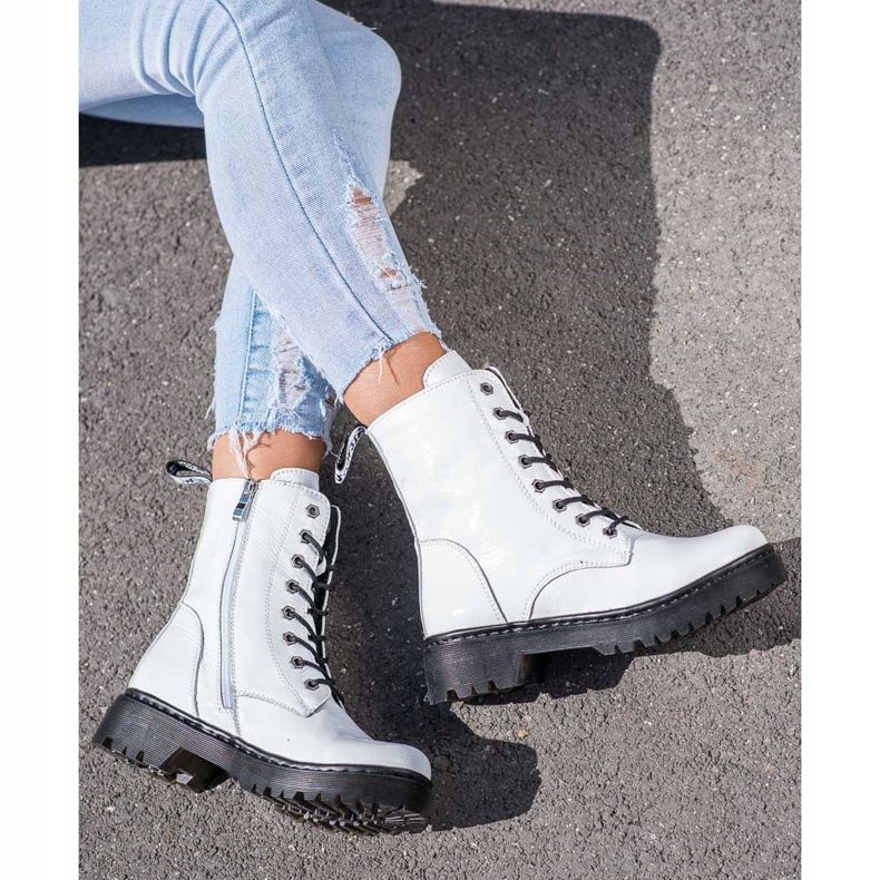 VINCEZA läderarbetare vit 1