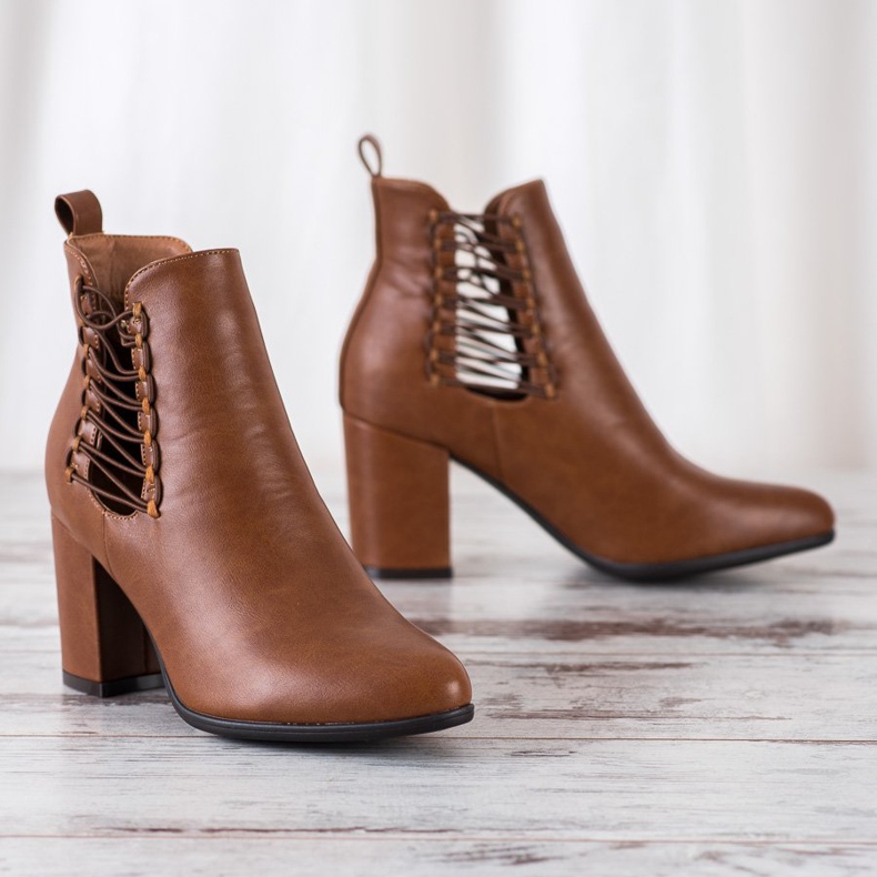 VINCEZA Cut Out stövlar brun 1