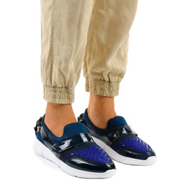 Marinblå slip-on sportskor B120-3 1