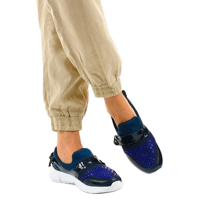 Marinblå slip-on sportskor B120-3 2