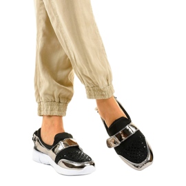 Svart och guld slip-on sportskor B120-2 gyllene 2