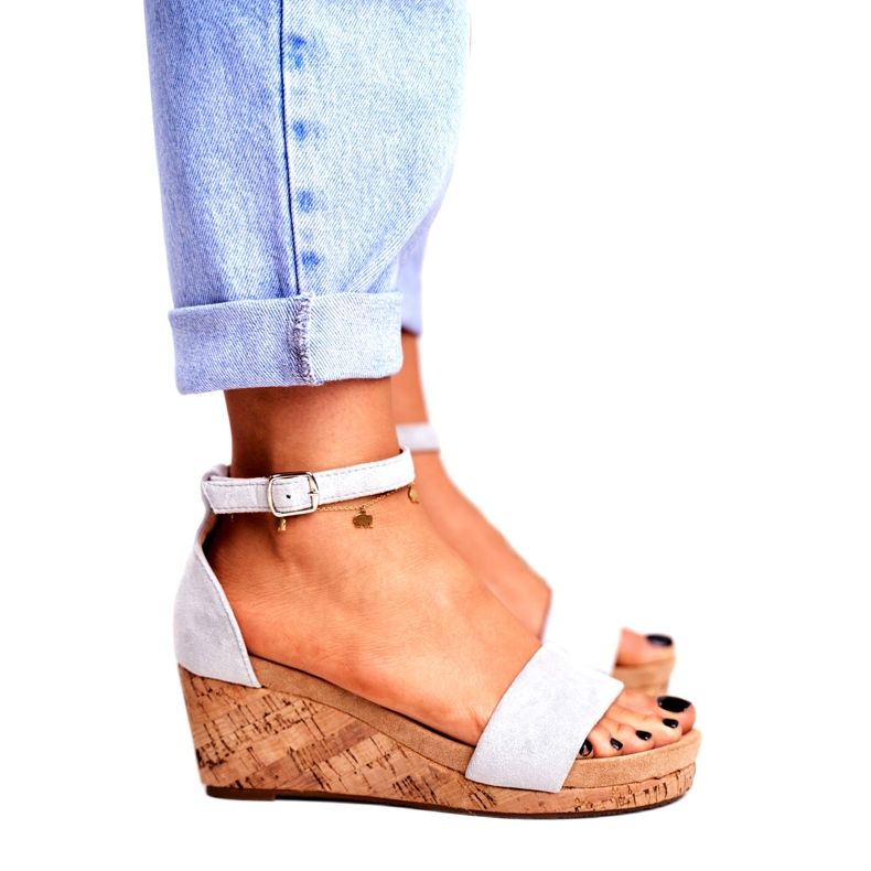 SEA Kvinnors sandaler på kil Grå MarryMe 3