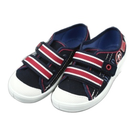 Pojkens tofflor Befado 672x058 vit röd marinblå 4