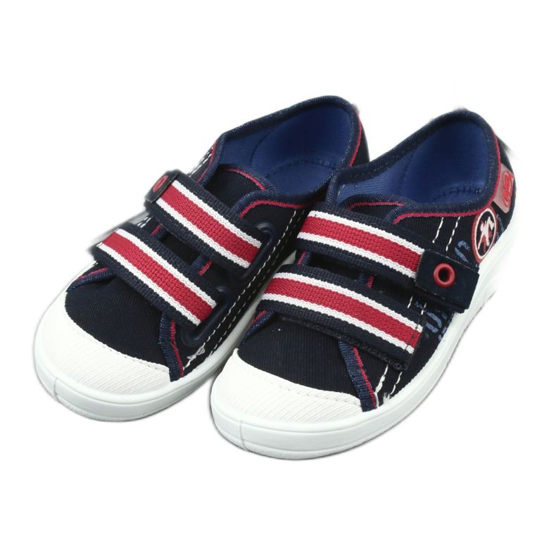 Pojkens tofflor Befado 672x058 vit röd marinblå 4