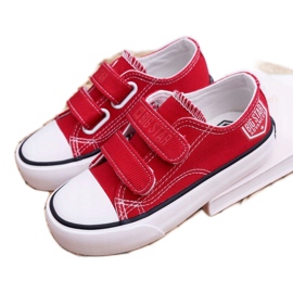 Barnsneakers Big Star With Velcro Red FF374063 vit röd 1