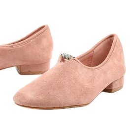 Rosa, slip-on skor med kubiska zirkoner LL-96P 1