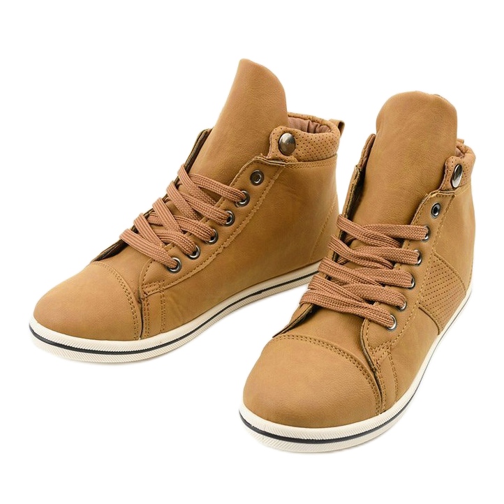 Klassiska bruna höga sneakers dam BK-08 2