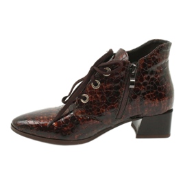 Gamis Lackerade stövlar med ormskinn 4055 brun 1