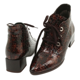 Gamis Lackerade stövlar med ormskinn 4055 brun 3