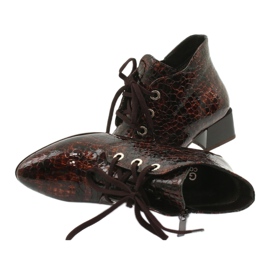 Gamis Lackerade stövlar med ormskinn 4055 brun 4