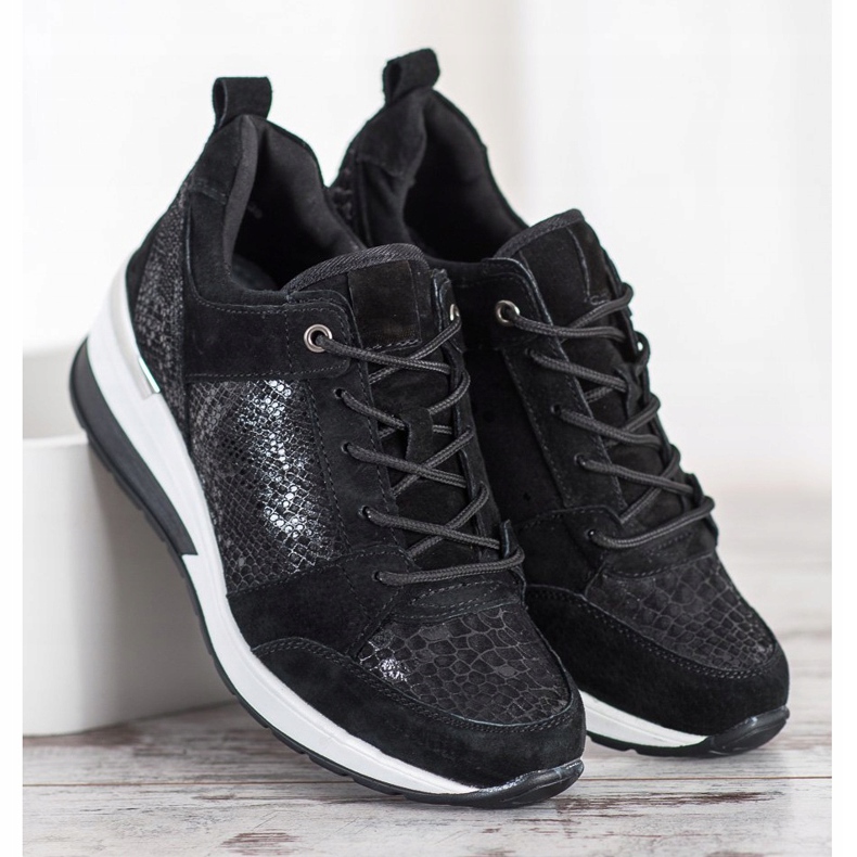 Filippo Svart läder sneakers 1