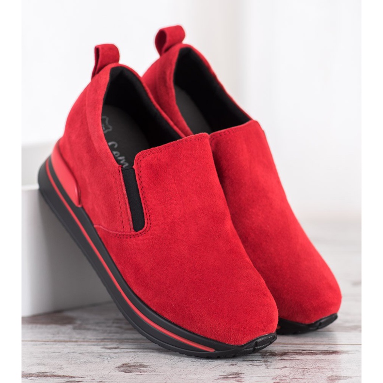 Filippo Slip-on skor i läder röd 1