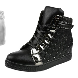 Svarta sneakers på kilen R468-2 1