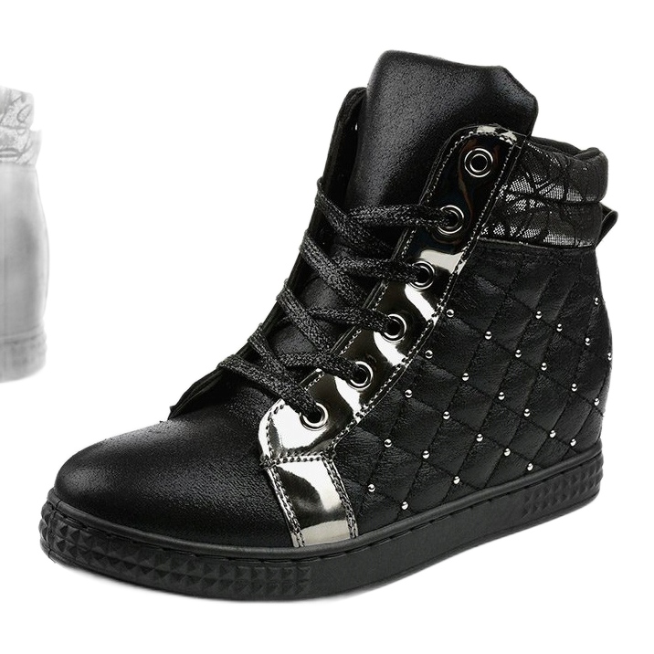 Svarta sneakers på kilen R468-2 1