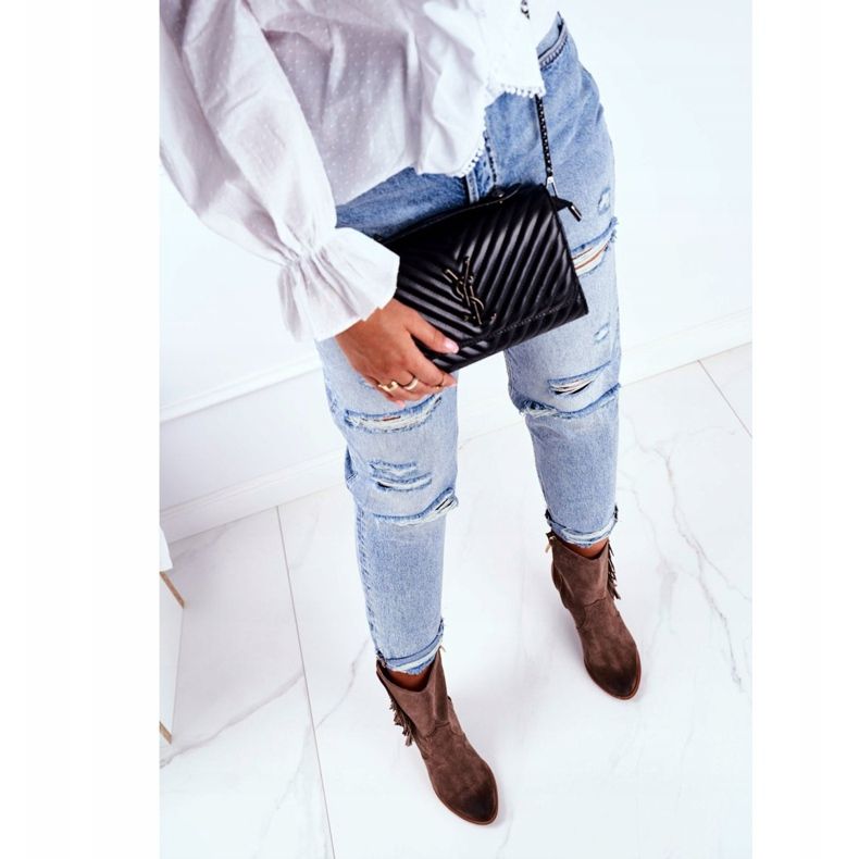 Exquisite Kvinnors Cappuccino -läder Quintana -stövlar på en hög klack brun 2