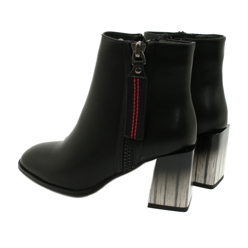 Dam stiliga svarta högklackade ankelstövlar Filippo DBT1548/20 BK 3