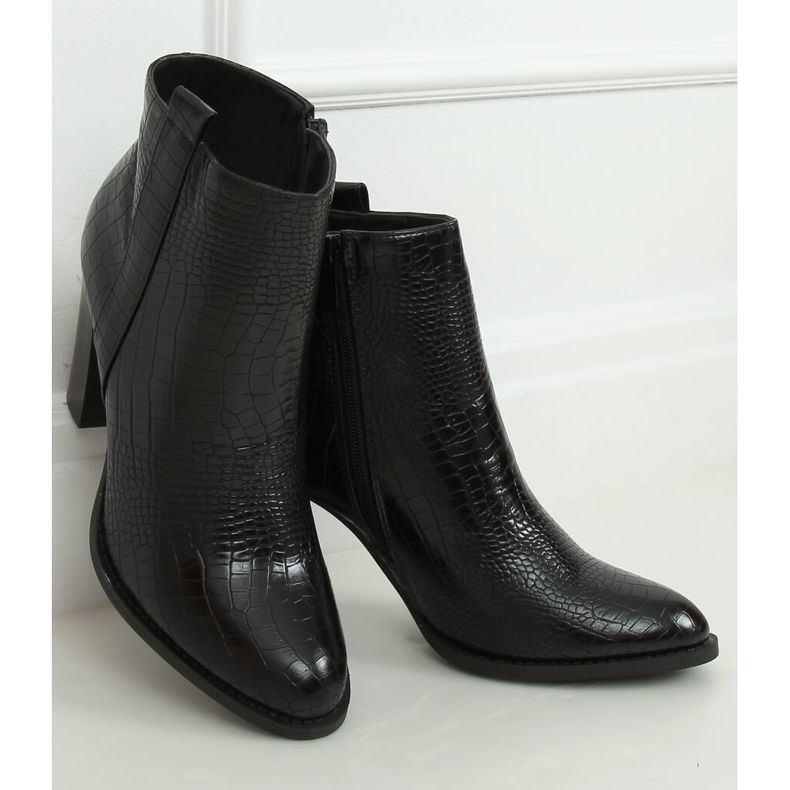 Black Snakeskin high heels UK10 Black svart 1