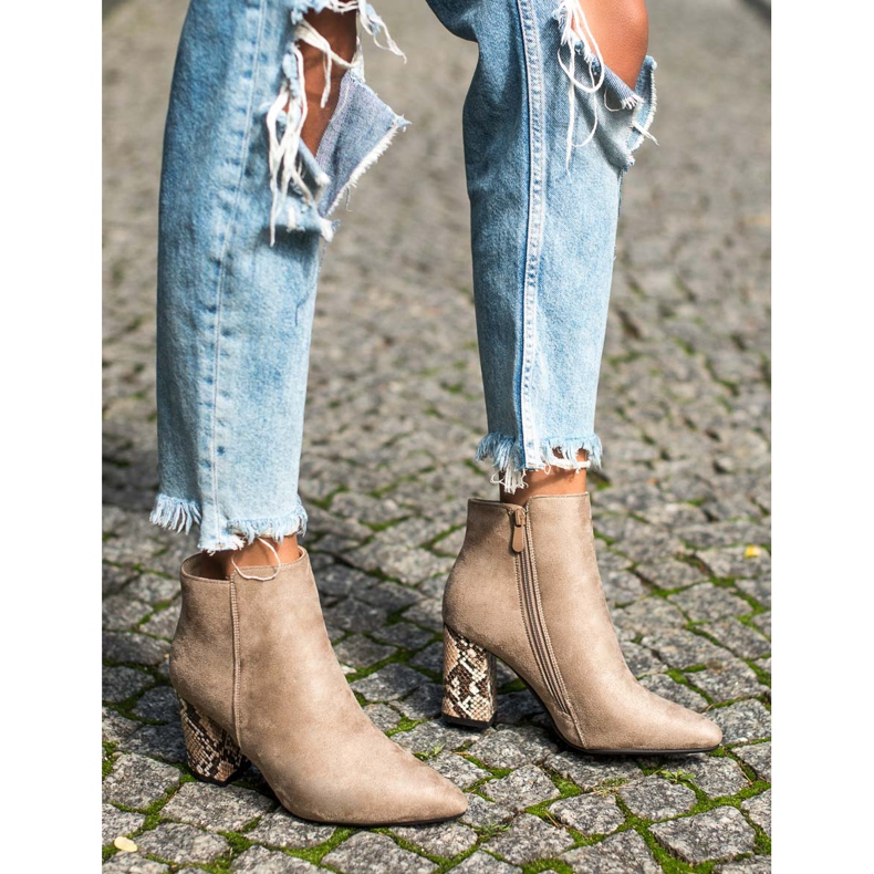 Stövlar med ormmotiv VINCEZA beige 1