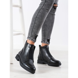 Sergio Leone Bekväma stövlar med elastiskt band svart 2