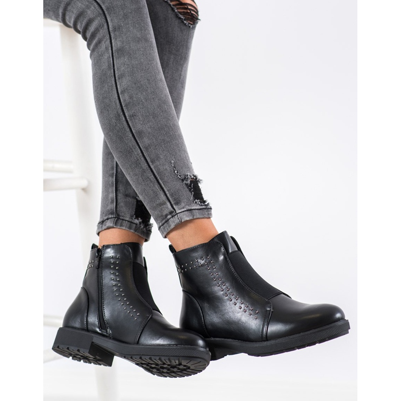 Sergio Leone Bekväma stövlar med elastiskt band svart 1