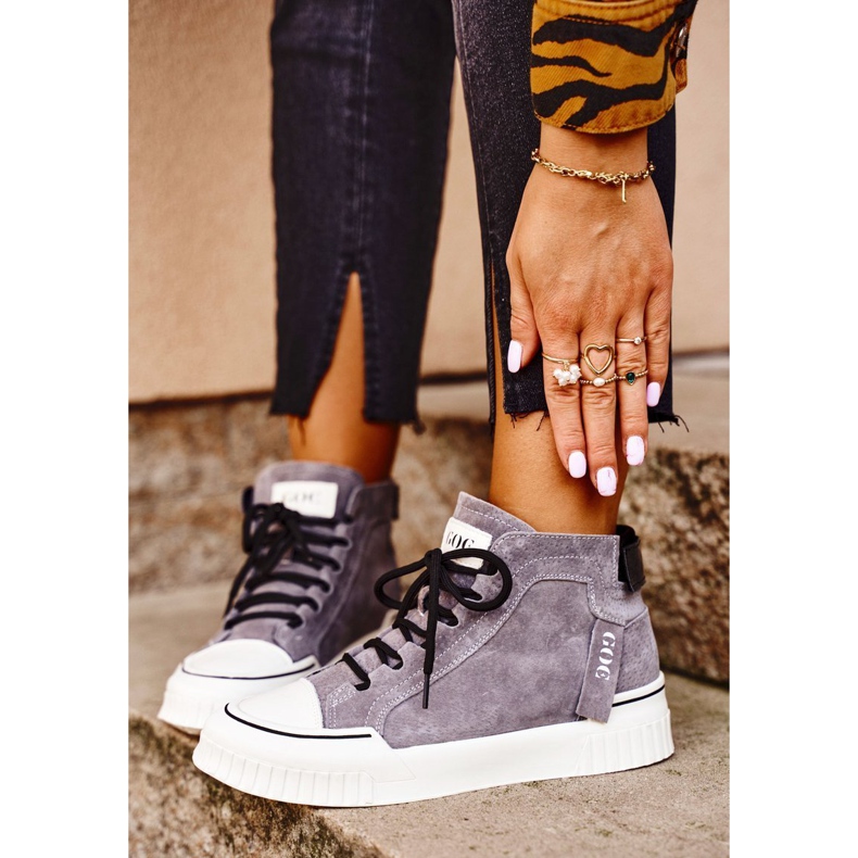 Kvinnors sportläderskor GOE Grå GG2N3079 brun 1