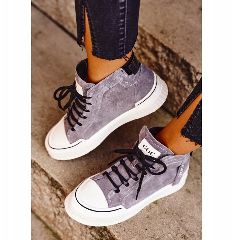 Kvinnors sportläderskor GOE Grå GG2N3079 brun 2