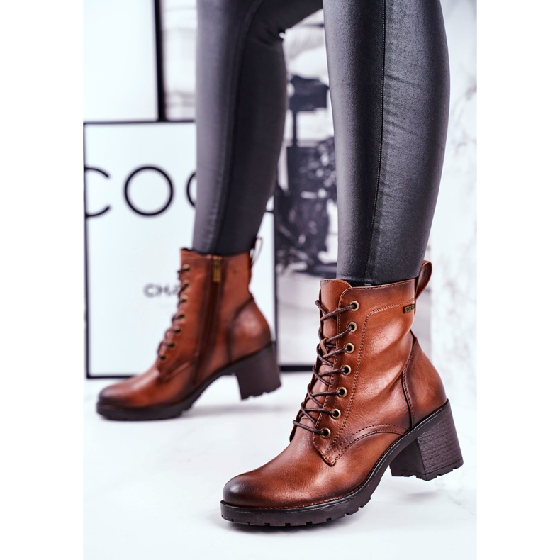 Vinceza Damskor på en högklackad brun fiber 2