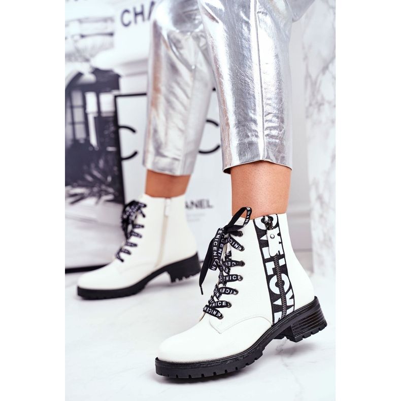 Vinceza Dam stövlar Vit Verso svart 1