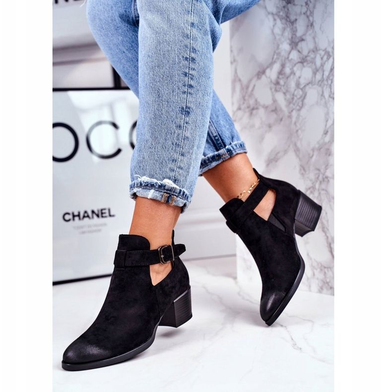 Vinceza Kvinnors stövlar på hög klack med utskärningar svart Sicilien 2